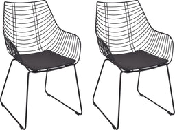 ANNAPOLIS - Eetkamerstoel set van 2 - Zwart - Metaal