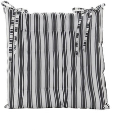 Annas collection - Stoelkussen 38x38 cm Antraciet Streep