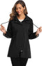 Anorak-stijl windjack met lange capuchon voor dames | Regenjas voor buiten - maat XXL