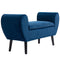 HOMCOM Opbergbank - Fluweel - Opklapbare zitting met opbergruimte - Donkerblauw 118 cm