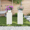 vidaXL - Set - van - 2 - witte - plantenstandaards - voor - buiten, - 24x24x55 - cm, - Staal