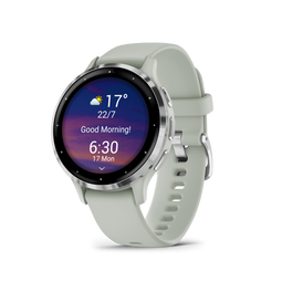 Garmin Venu 3S - Smartwatch - Gezondheidsmonitoring 30+ sportapps - Zilver Groen
