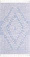 ANSAR - Laagpolig vloerkleed - Blauw - 80 x 150 cm - Katoen