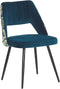 ANSLEY - Eetkamerstoel - Blauw - Fluweel