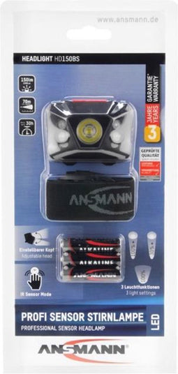 Ansmann Hoofdlamp HD200B zwart 1600-0198