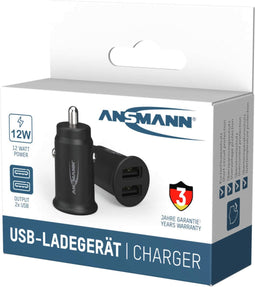 Ansmann InCar Charger CC212 1000-0030 USB-oplader 2400 mA 2 x USB 2.0 bus A Auto, Vrachtwagen
