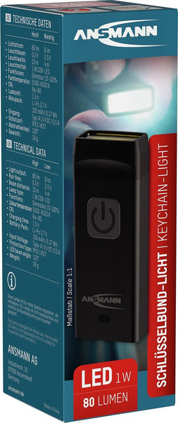 Ansmann KL80R Sleutelboslamp werkt op een accu LED 80 lm 18 g