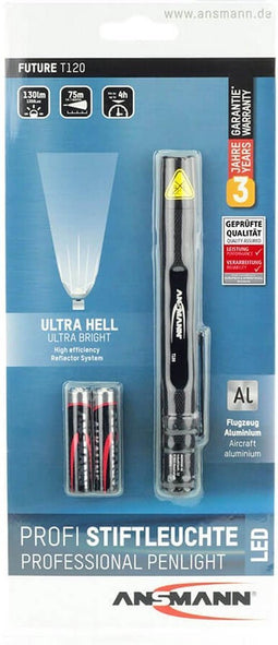 Ansmann LED-zaklamp Future T120 3 W IP54 zwart 1600-0160