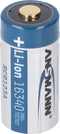 Ansmann LiIon 16340 3.6V 850mAh met beveiligingsschakeling en micro-USB-ingang