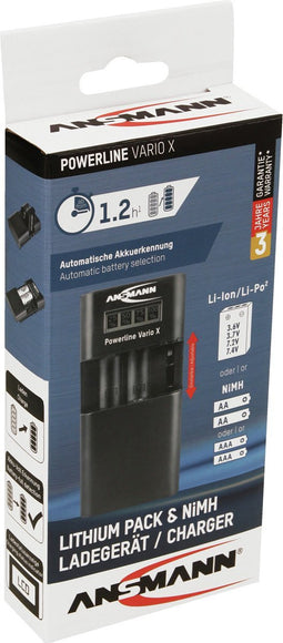 Ansmann lithium pack & AAA/AA NiMH batterijlader Vario X