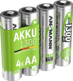 Ansmann NiMH batterij Mignon 1300mAh, 4-delige blister