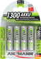 Ansmann NiMH batterij Mignon 1300mAh, 4-delige blister