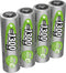 Ansmann NiMH batterij Mignon 1300mAh, 4-delige blister