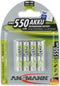 Ansmann NiMH oplaadbare batterij Micro 550mAh, blisterverpakking van 4