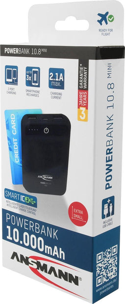 Ansmann Powerbank 10.8 mini 10.000mAh 2-poorts