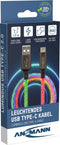 Ansmann USB - USB-C kabel 100cm met LED-verlichting
