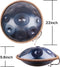 ANTETOK Handpan Tongtrommel - D Mineur 10 Tonen Stalen Trommel, 22 Inch Harmonische Percussie met Draagtas en Drumsticks, Handgemaakte Healing Muziek Drum (Donkerblauw)
