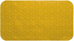 Anti-slip badkamer douche/bad mat geel 70 x 35 cm rechthoekig - Badkamermat met zuignappen