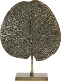Antiek Brons Ornament op voet Leaf - Antiek Brons - 34x9x43 cm