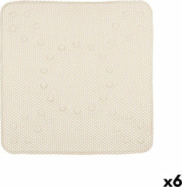 Antislipmat voor in de douche Beige PVC 53 x 52,5 x 1 cm (6 Stuks)