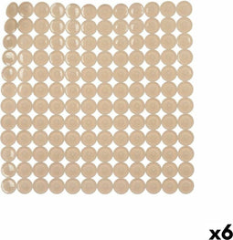Antislipmat voor in de douche Beige PVC 54 x 54 x 1 cm (6 Stuks)