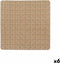 Antislipmat voor in de douche Ruiten Beige PVC 50,3 x 50,3 x 0,7 cm (6 Stuks)