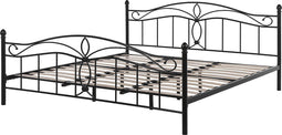 ANTLIA - Tweepersoonsbed - Zwart - 180 x 200 cm - Metaal