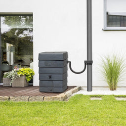 Antraciet muurtank 168L | Rechthoekige regenton | Compleet met accessoires