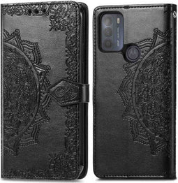 iMoshion Hoesje Geschikt voor Motorola Moto G50 Hoesje Met Pasjeshouder - iMoshion Mandala Bookcase - Zwart