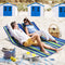 Coast Strandmatten - Opvouwbare Set met Bijzettafel - 151 x 56 x 27 cm - Groen / Blauw (2 stuks)