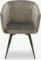 Furnicher BEN Draaibare Eetkamerstoel - Fluwelen bekleding - Modern design - Stalen frame - Grijs fluweel - Zwarte poten