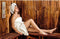 TFA Sauna timer/wekker - waterdicht - 15 min - zandloper - berkenhout - 29 cm