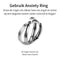 Anxiety Ring - (2 ringen) - Stress Ring - Fidget Ring - Anxiety Ring For Finger - Draaibare Ring - Spinning Ring - Zilver-Zilver kleurig RVS - (19.50 mm / maat 61)