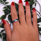 Anxiety Ring - (2 ringen) - Stress Ring - Fidget Ring - Anxiety Ring For Finger - Draaibare Ring - Spinning Ring - Zilver-Blauw kleurig RVS - (17.25 mm / maat 54)