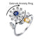 Anxiety Ring - (Draairing Bloem/Bij) - Stress Ring - Fidget Ring - Anxiety Ring For Finger - Draaibare Ring Dames - Spinning Ring - Spinner Ring - One-size - Zilver 925