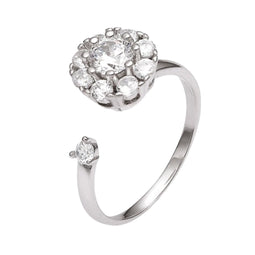 Anxiety Ring - (Draairing Bloemetje) - Stress Ring - Fidget Ring - Anxiety Ring For Finger - Draaibare Ring Dames - Spinning Ring - Spinner Ring - Zilver 925