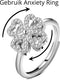 Anxiety Ring - (Draairing Klavertje Vier) - Stress Ring - Fidget Ring - Anxiety Ring For Finger - Draaibare Ring Dames - Angst Ring - Spinner Ring - Koper Zilver Plated