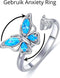 Anxiety Ring - (Draairing Vlinder) - Stress Ring - Fidget Ring - Anxiety Ring For Finger - Draaibare Ring Dames - Spinning Ring - Spinner Ring - One-size - Zilver 925