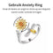 Anxiety Ring - (Draairing Zonnebloem/Bij) - Stress Ring - Fidget Ring - Anxiety Ring For Finger - Draaibare Ring Dames - Spinning Ring - Spinner Ring - One-size - Zilver 925