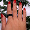 Anxiety Ring - (Dubbele Ketting) - Stress Ring - Fidget Ring - Anxiety Ring For Finger - Draaibare Ring - Spinning Ring - Vol Zwart - (17.50 mm / maat 55)