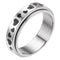 Anxiety Ring - (Hartjes) - Stress Ring - Fidget Ring - Draaibare Ring - Spinning Ring - Spinner Ring - Zilverkleurig RVS - (18.25 mm / maat 57)