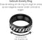 Anxiety Ring - (Ketting) - Stress Ring - Fidget Ring - Anxiety Ring For Finger - Draaibare Ring - Spinning Ring - Zwart-Zilver- (17.00mm / maat 53)