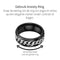 Anxiety Ring - (Ketting) - Stress Ring - Fidget Ring - Anxiety Ring For Finger - Draaibare Ring - Spinning Ring - Zwart-Zilver kleurig RVS - (19.75mm / maat 62)