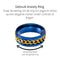 Anxiety Ring - (Ketting) - Stress Ring - Fidget Ring - Anxiety Ring For Finger - Draaibare Ring - Spinning Ring - Blauw-Goud kleurig RVS - (17.50mm / maat 55)