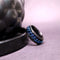 Anxiety Ring - (Ketting) - Stress Ring - Fidget Ring - Anxiety Ring For Finger - Draaibare Ring - Spinning Ring - Zwart-Blauw kleurig RVS - (17.00mm / maat 53)