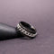 Anxiety Ring - (Ketting) - Stress Ring - Fidget Ring - Anxiety Ring For Finger - Draaibare Ring - Spinning Ring - Zwart-Zilver kleurig RVS - (22.25mm / maat 70)