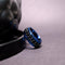 Anxiety Ring - (Ketting) - Stress Ring - Fidget Ring - Anxiety Ring For Finger - Draaibare Ring - Spinning Ring - Blauw-Grijs kleurig RVS - (21.50mm / maat 68)