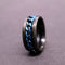 Anxiety Ring - (Ketting) - Stress Ring - Fidget Ring - Anxiety Ring For Finger - Draaibare Ring - Spinning Ring - Zwart-Blauw - (20.75mm / maat 65)