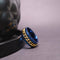 Anxiety Ring - (Ketting) - Stress Ring - Fidget Ring - Anxiety Ring For Finger - Draaibare Ring - Spinning Ring - Blauw-Goud kleurig RVS - (19.75mm / maat 62)