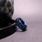 Anxiety Ring - (Ketting) - Stress Ring - Fidget Ring - Anxiety Ring For Finger - Draaibare Ring - Spinning Ring - Blauw-Grijs - (17.00mm / maat 53)